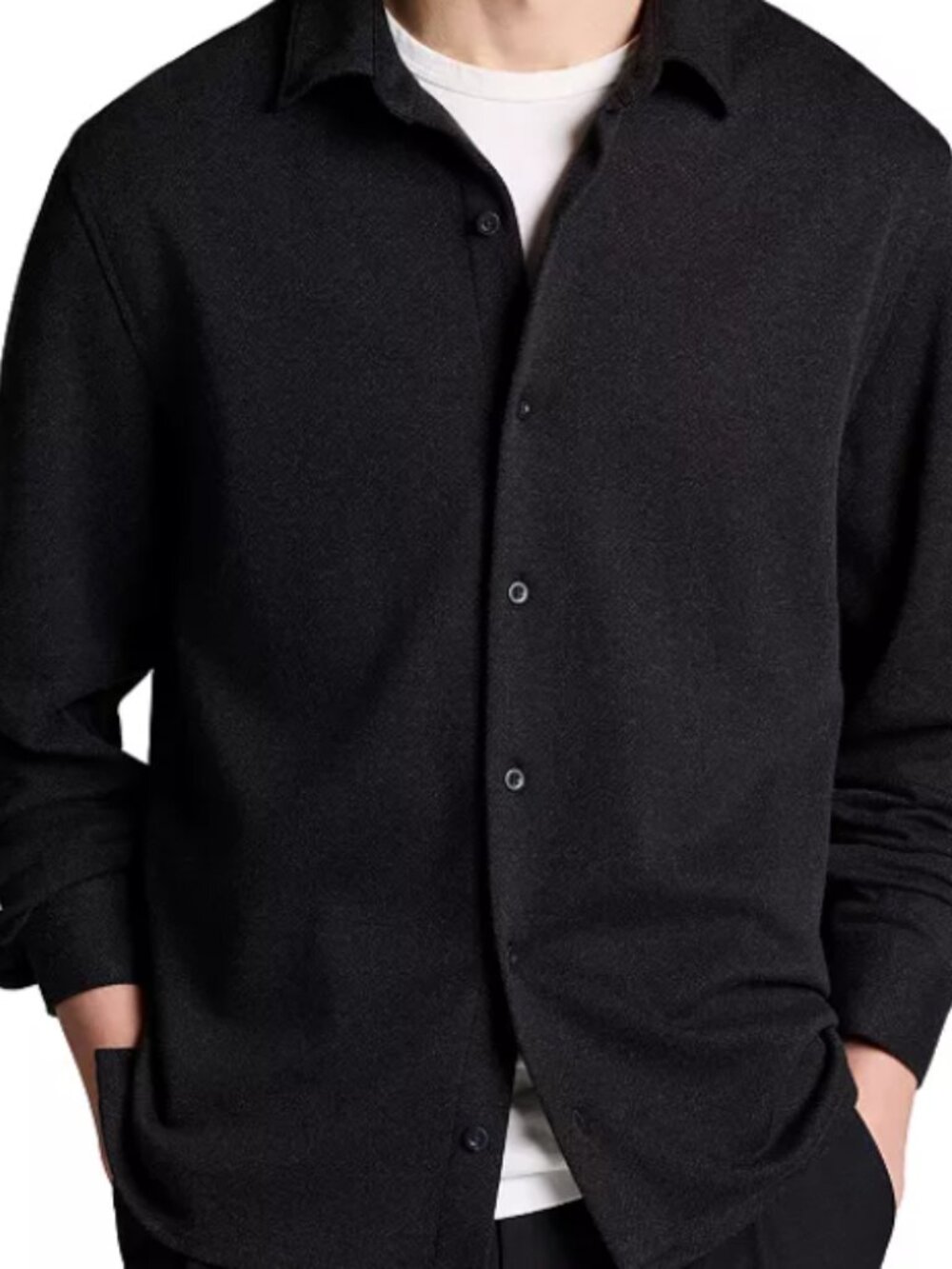 Vince Herringbone Cotton Blend Shirt L NWT $228